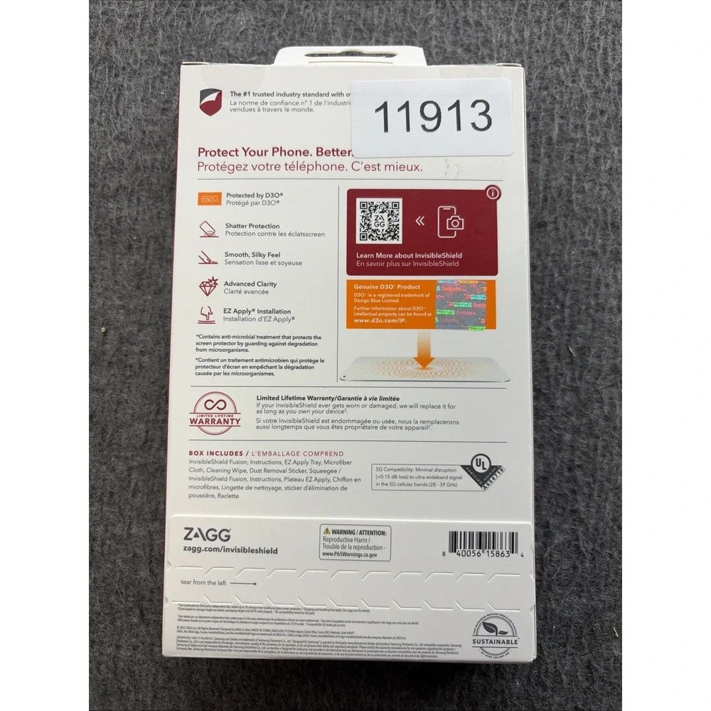 Zagg Invisible Shield Fusion D3O Screen Protector For Samsung Galaxy S22 New